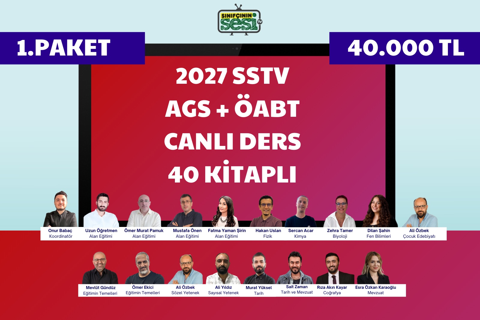 2027 AGS+ ÖABT CANLI DERS 40 KİTAPLI (1.PAKET)
