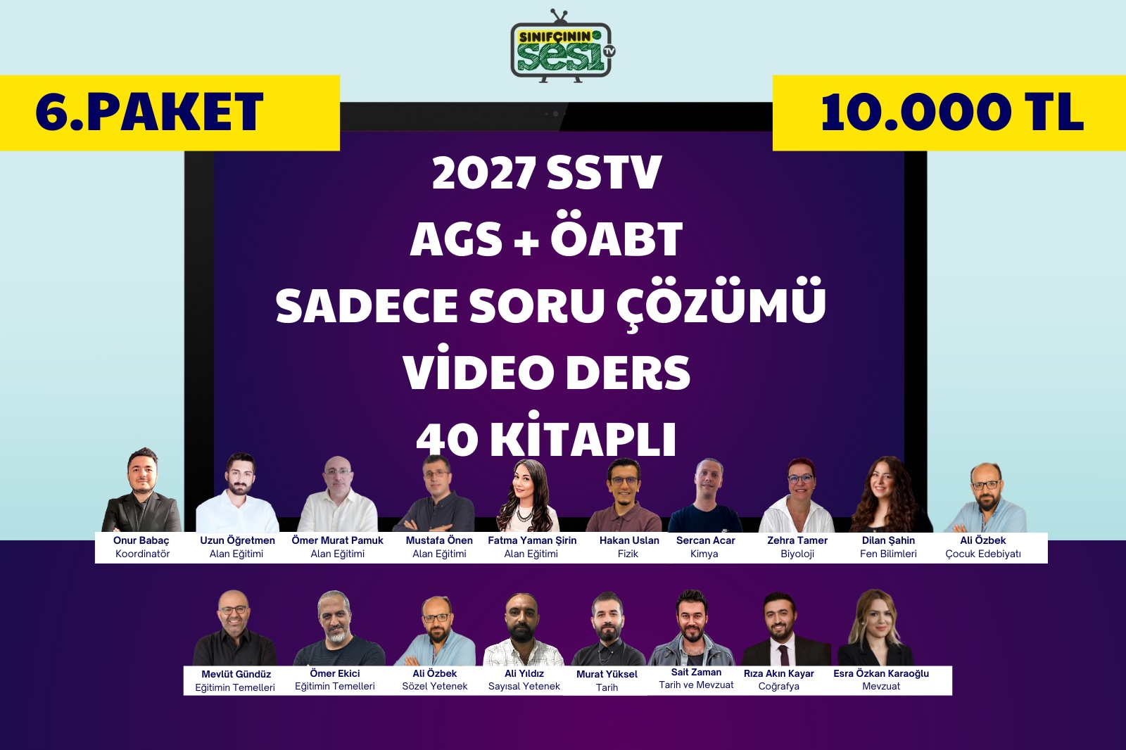 2027 AGS+ÖABT SADECE SORU ÇÖZÜMÜ VİDEO DERS 40 KİTAPLI (6.PAKET)